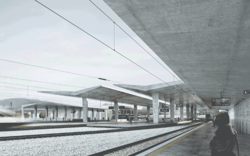 Marquises de la future gare de Bulle