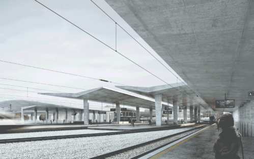 Marquises de la future gare de Bulle