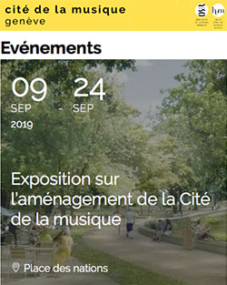 Presentation of the first elements of La Cité de la Musique project at Place des Nations, Geneva