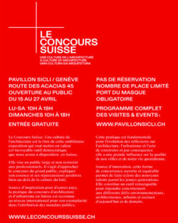 THE SWISS COMPETITION EXHIBITS THE CITE DE LA MUSIQUE PROJECT AT THE SICLI PAVILION FROM 15 APRIL TO 27 APRIL 2021, Geneva