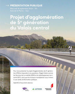 5th generation Central Valais conurbation project PUBLIC PRESENTATION of the Drague bridge, Wednesday 18 September 2024 at 7 pm at the Aula de la Planta (Sion)