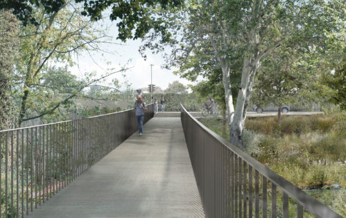 Passerelle piétonne sur la Drize, Troinex